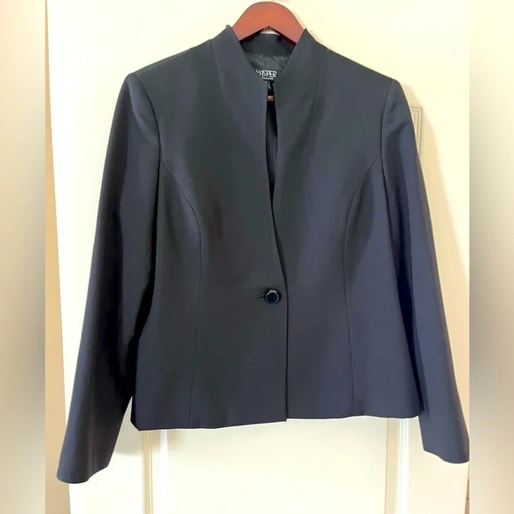 Kasper Rich Black One Button Blazer Women’s Size 12 - Picture 1 of 16